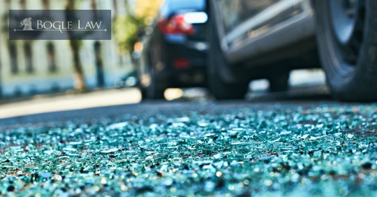 glass after a car crash